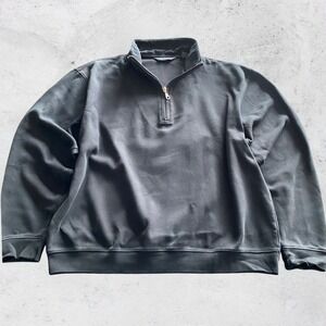 Scott Barber Large Quarter Zip Pullover Sweatshirt Golf Sweater Cotton Black
